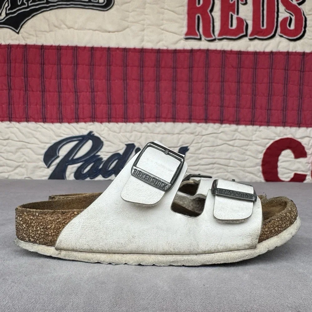 Size 30/c12 - Birkenstock Arizona Birko‎ Flor White Buckles Kids